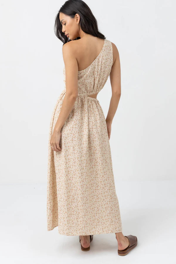 Nazare Paisley One Shoulder Maxi Dress Clay