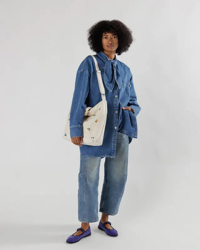 Horizontal Zip Duck Bag - Embroidered Ditsy