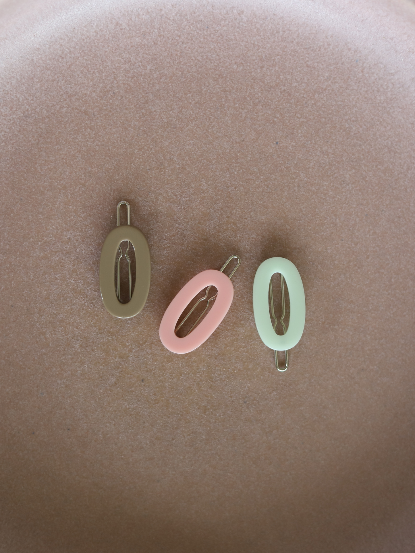 Oval Barrettes In Watermelon