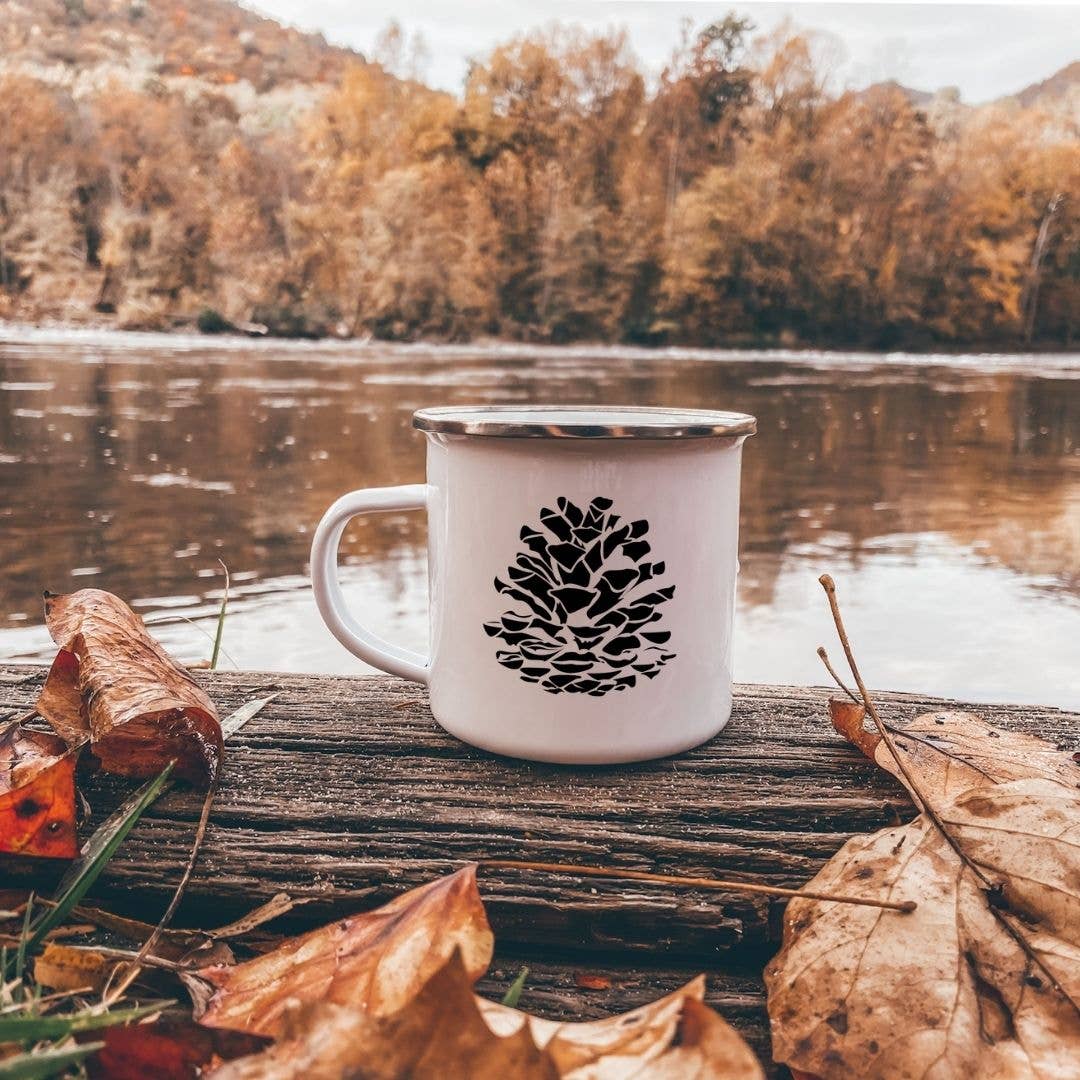 Woodsy AF Pinecone | Enamel Mug