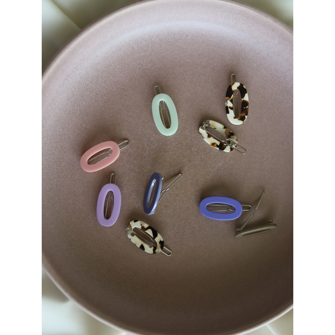 Oval Barrettes In Watermelon