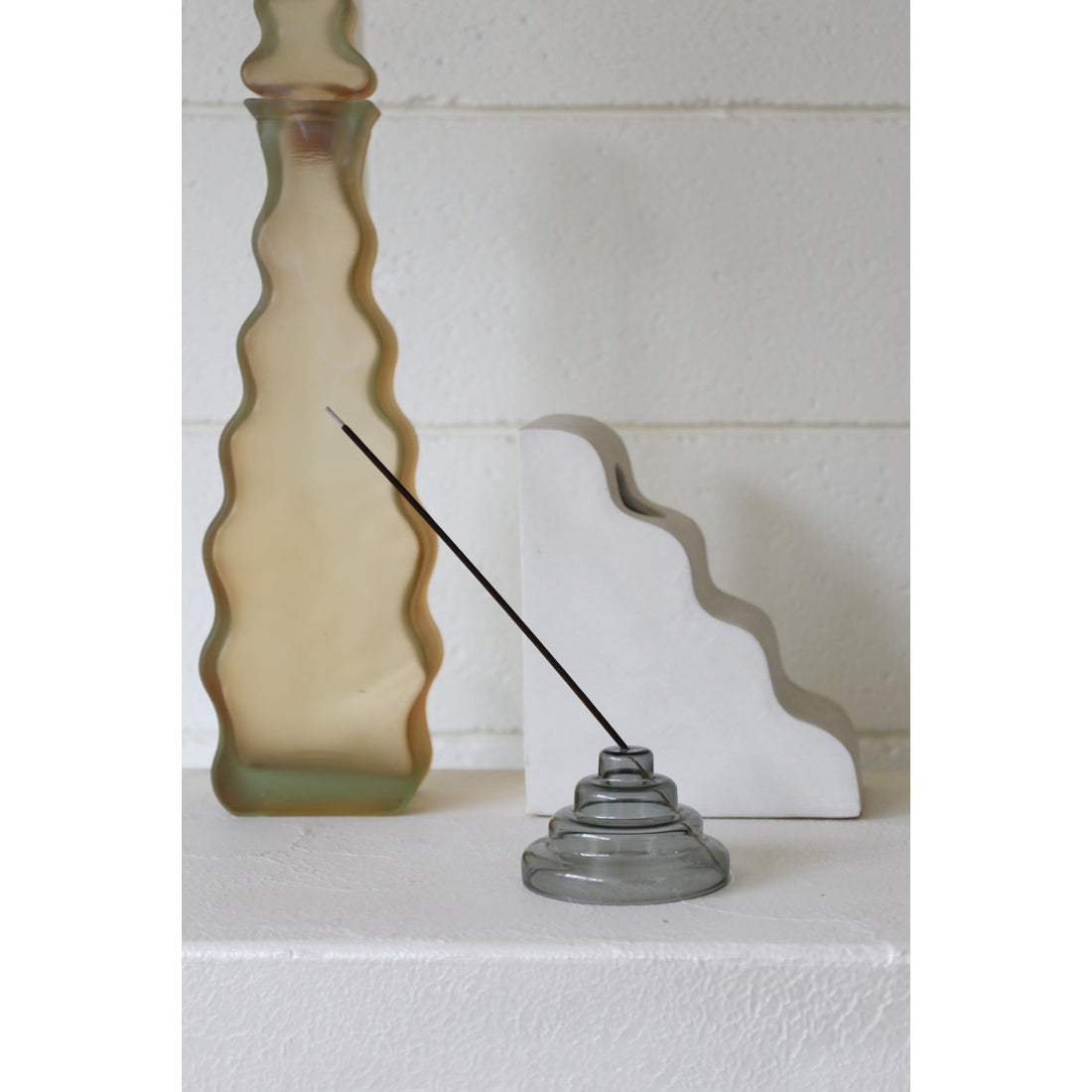 Glass Meso Incense Holder - Gray