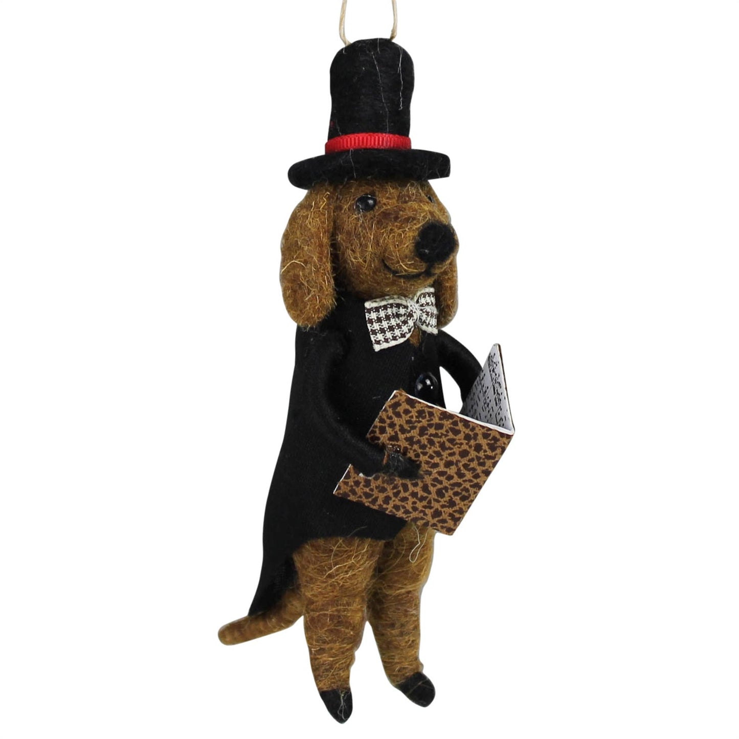 Caroling Dog Ornament, Felt