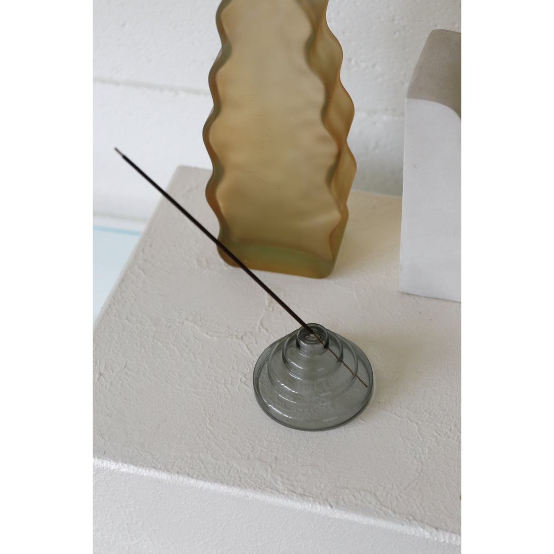 Glass Meso Incense Holder - Gray