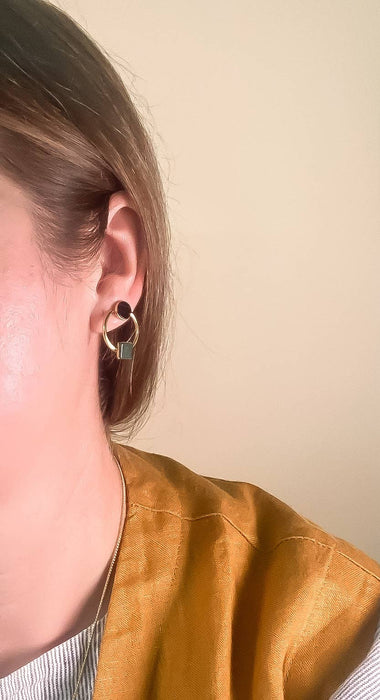 Onyx + Wyoming Jade Earrings