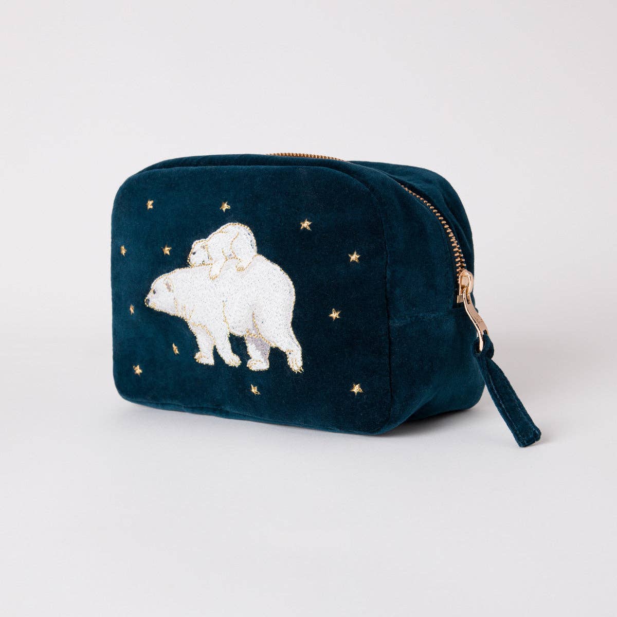 Polar Bear Cosmetics Bag: Ink Blue / Velvet