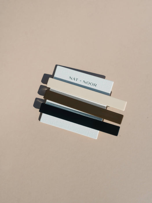 Evie Metal Acetate Hair Clips | Neutral Colors