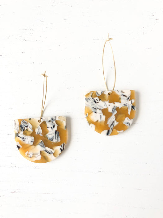 Modern Mustard Tortoise Earrings