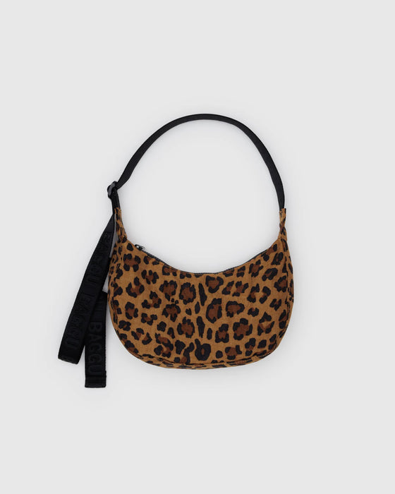 Small Nylon Crescent Bag-Leopard