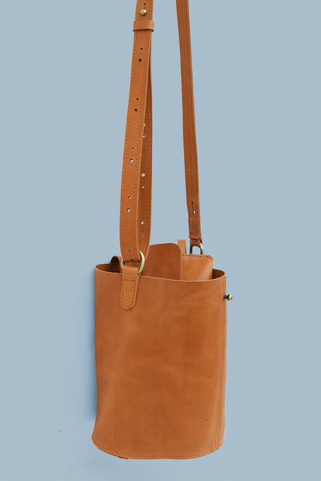 Leather Bucket Bag Caramel