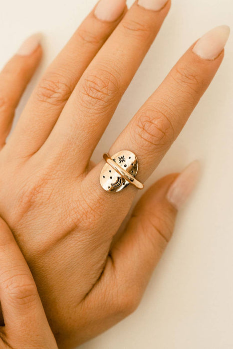 Star + Moon Ring / Gold Fill