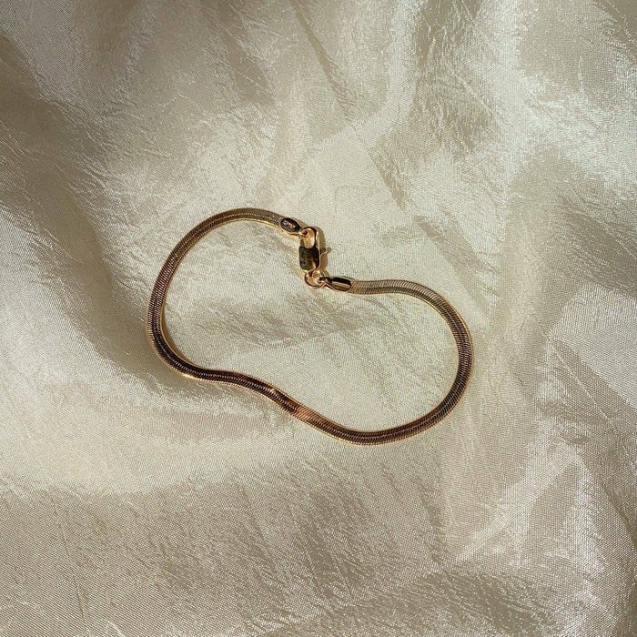 Slinky Gold Herringbone Bracelet