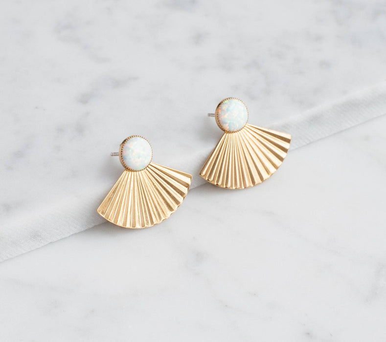 Opal Studs w/ Pleat Jackets