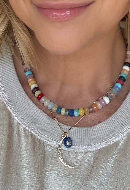 Multi Gemstone Hand Beaded - Gold Fill