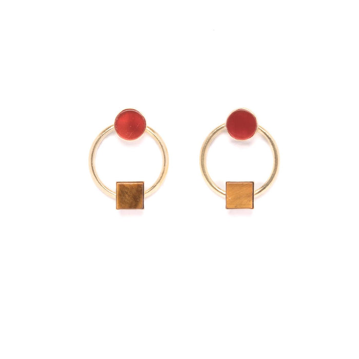 Carnelian + Tiger's Eye Earrings