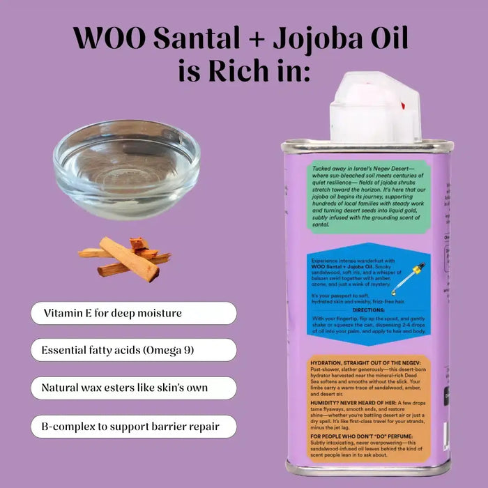 Santal + Jojoba Oil, 100% Organic