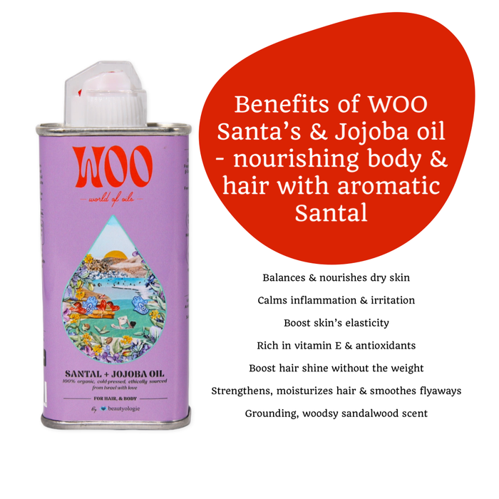 Santal + Jojoba Oil, 100% Organic