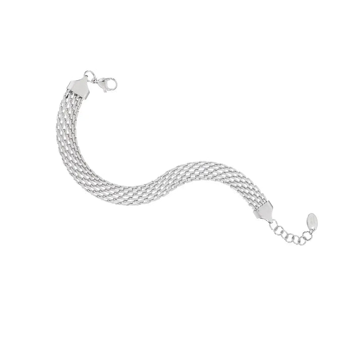 Waterproof Silver Braided Band Bracelet