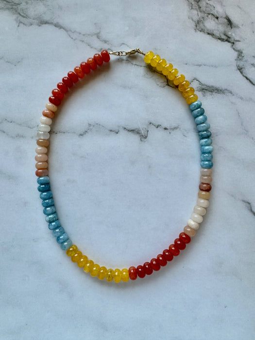 Dana Gemstone Hand Beaded Necklace
