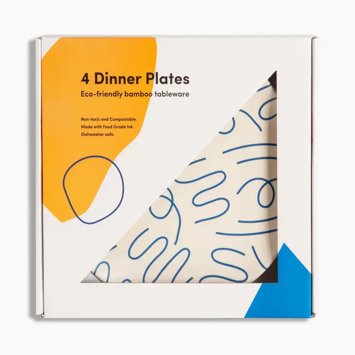 Bamboo Dinner Plate Set in Doodles