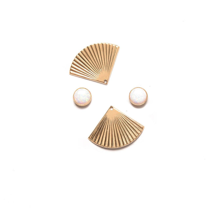 Opal Studs w/ Pleat Jackets