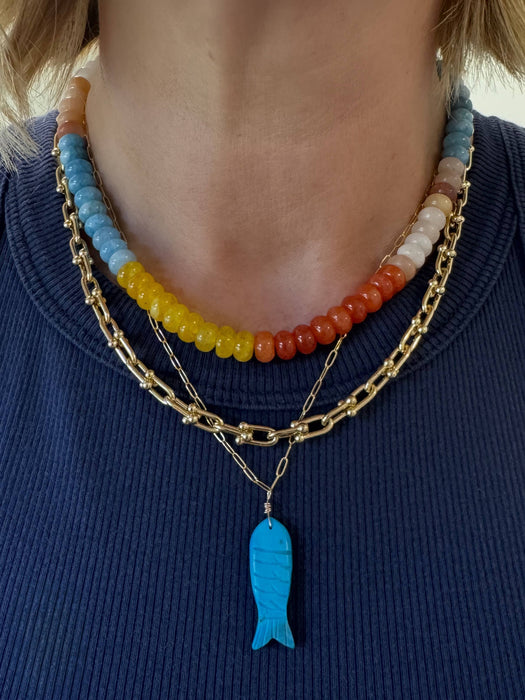 Dana Gemstone Hand Beaded Necklace