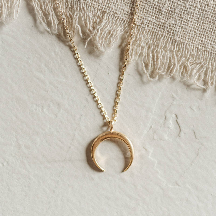Crescent Moon Mini Necklace / Demi-Fine Gold