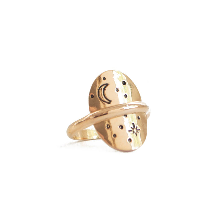 Star + Moon Ring / Gold Fill