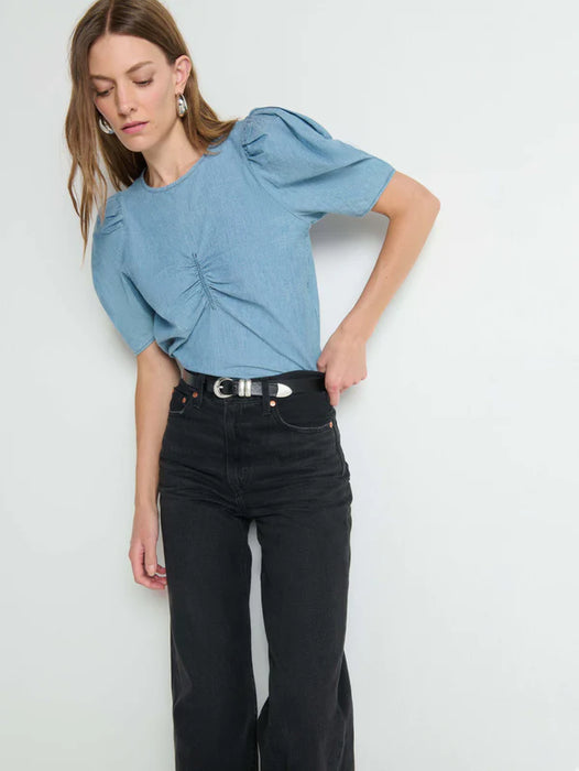 Chambray Puff Sleeve