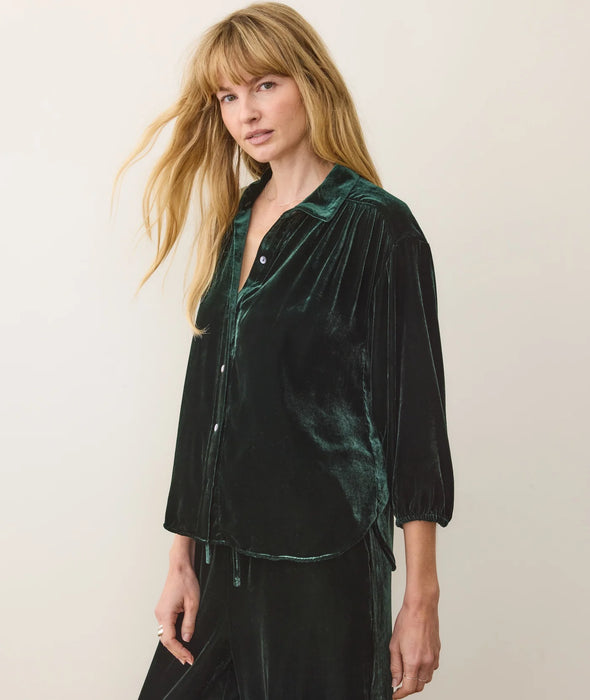 Bella Velvet Button Down