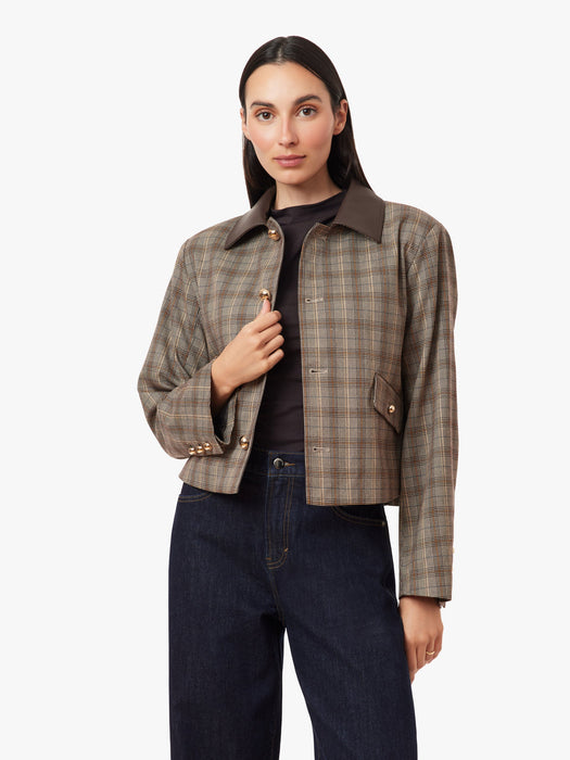 Houndstooth Check Swing Jacket