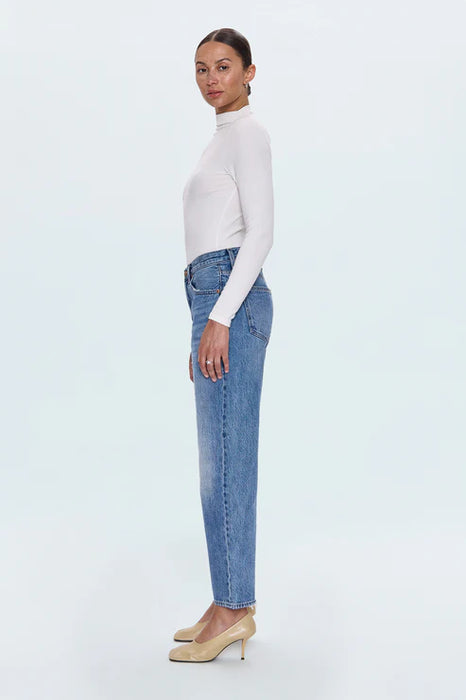 Lexi Mid Rise Bowed Straight Jeans