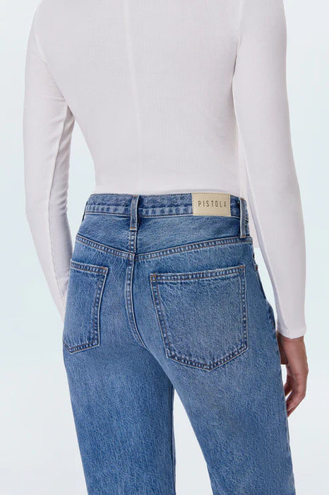 Lexi Mid Rise Bowed Straight Jeans