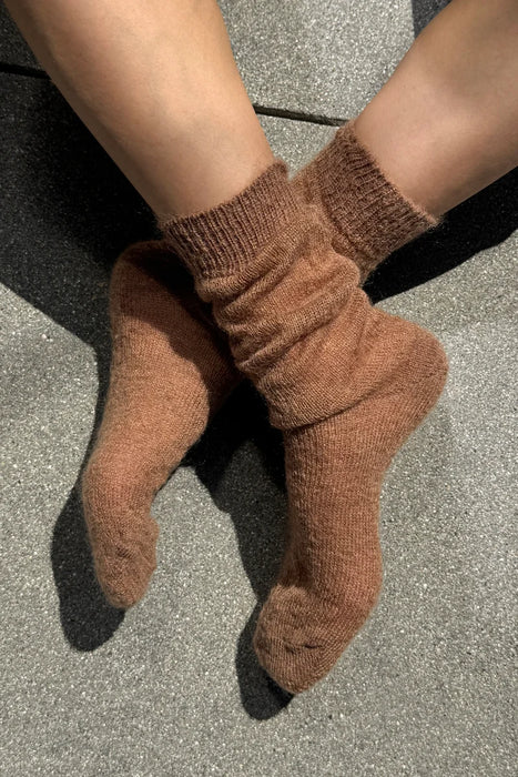 Mohair Veil Socks | Mocha