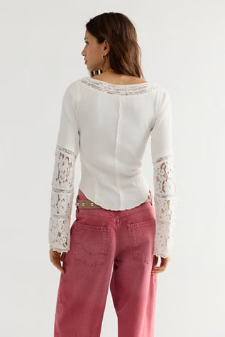 Amber Lace Cuff Long Sleeve Top