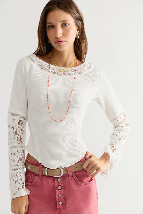 Amber Lace Cuff Long Sleeve Top