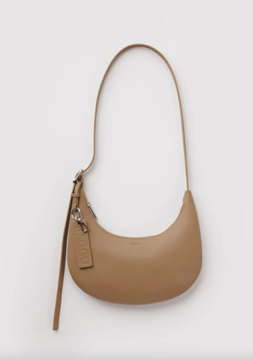 Small Recycled Leather Flat Crescent - Dune