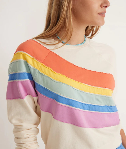Vintage Terry Sweatshirt in Rainbow Wave
