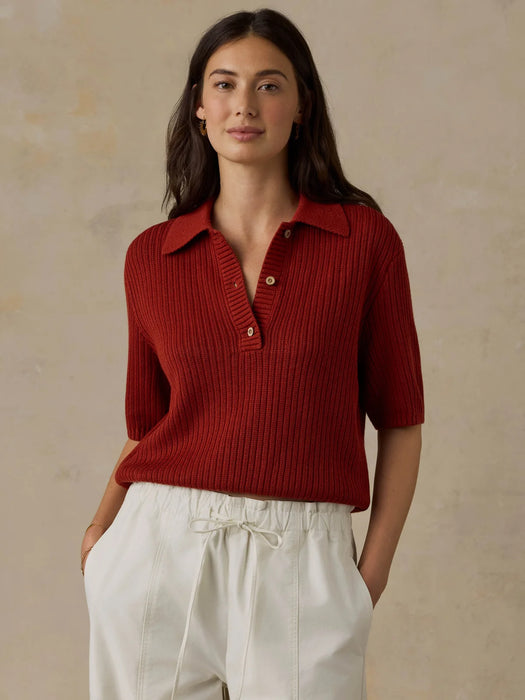 Miramar Linen Short-Sleeve Polo