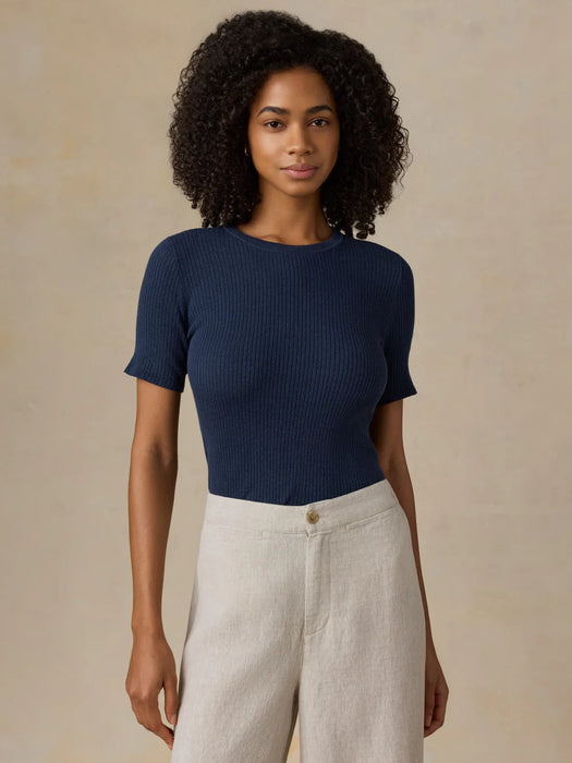 Miramar Linen Mini Rib Tee