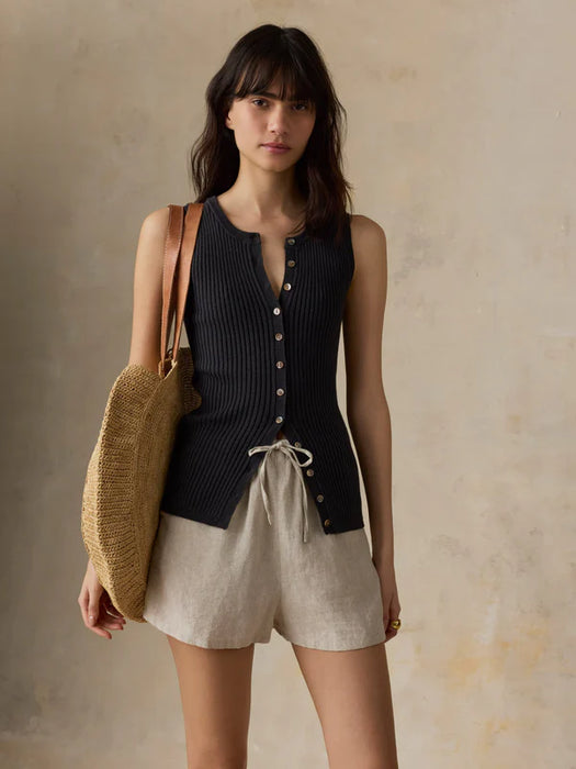 Miramar Linen Sleeveless Cami Cardigan
