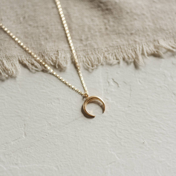 Crescent Moon Mini Necklace / Demi-Fine Gold