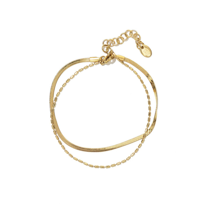 Gold Double Layered Anklet