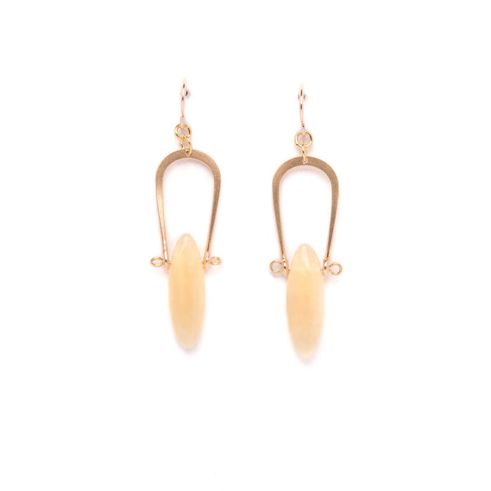 Amulet Earrings in Yellow Jade
