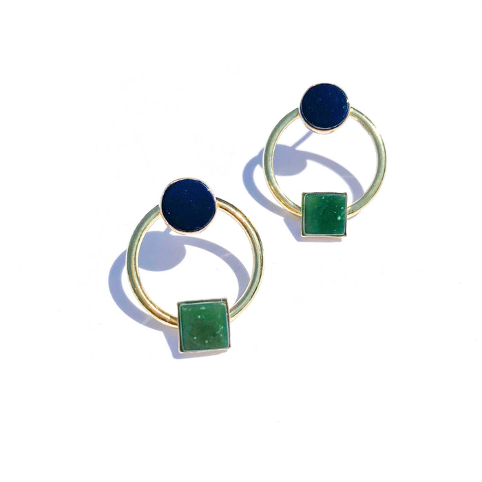Onyx + Wyoming Jade Earrings