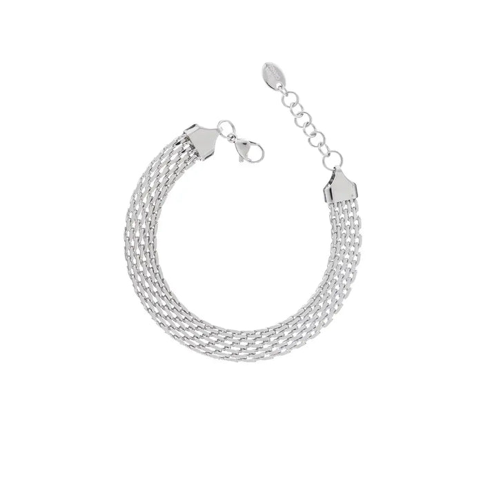 Waterproof Silver Braided Band Bracelet