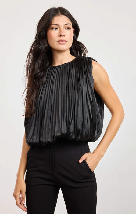 Amour Pleated Bubble Hem Top