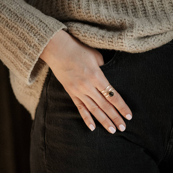 Strata Ring / Copper Obsidian