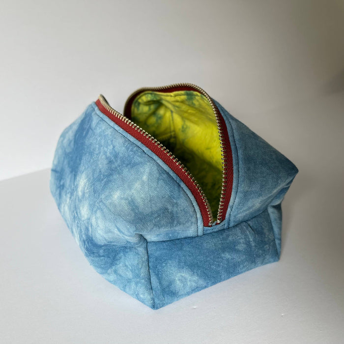 Boxy Toiletries Bag - Sea - Botanically Dyed Indigo