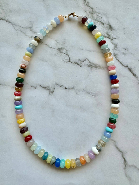 Multi Gemstone Hand Beaded - Gold Fill